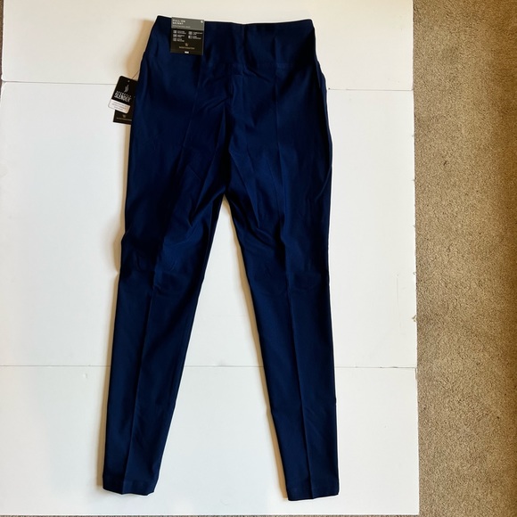 NEW SIZE 8 SUDDENLY SLENDER STUNNING BLUE SHEEN DRESS/CASUAL PULL ON PANTS - Picture 3 of 3